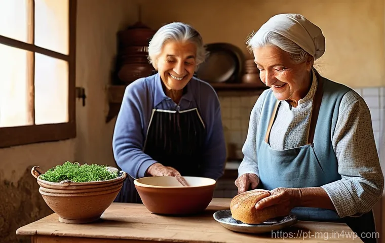 음식이 인류에게 미친 영향 - **Prompt:** A heartwarming, authentic scene in a traditional Portuguese kitchen, perhaps in a rustic...